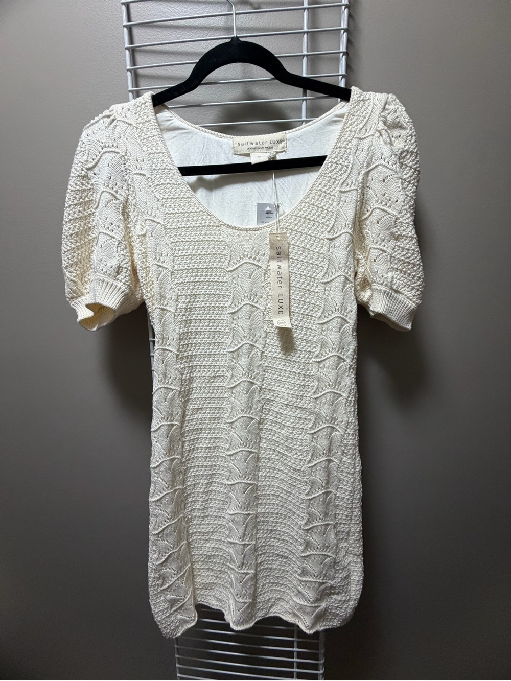 ✨ NWT Saltwater Luxe Vanilla Short Sleeve Sweater Dress | Size Small